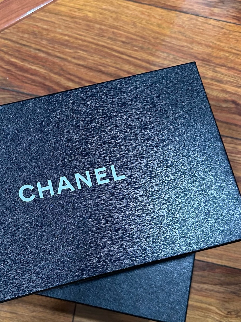 CHANEL Black Presentation Box with White Logo lot of Two boxes including set.
